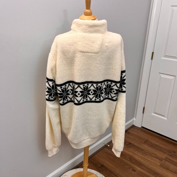 NEW Chaps Men's Fair Isle Quarter Zip Faux Sherpa Pullover Sz 2XL - Picture 13 of 14